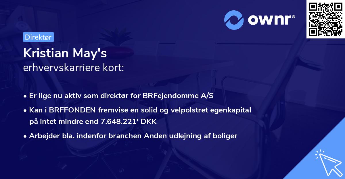 Kristian May's erhvervskarriere kort