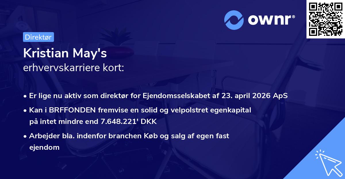 Kristian May's erhvervskarriere kort