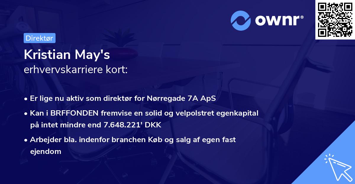 Kristian May's erhvervskarriere kort