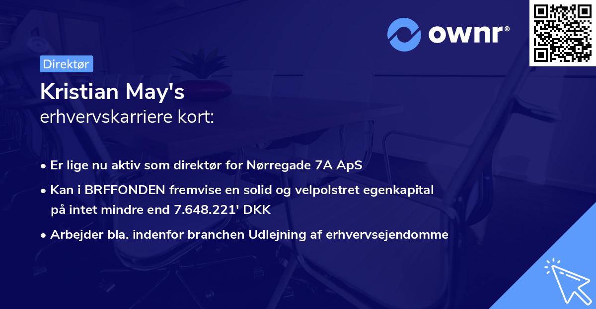Kristian May's erhvervskarriere kort
