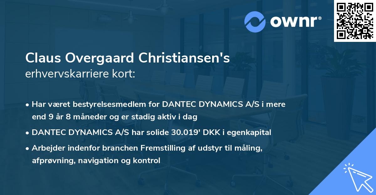 Claus Overgaard Christiansen's erhvervskarriere kort