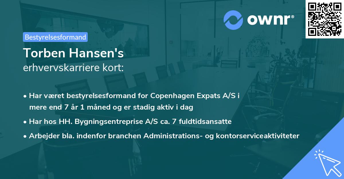 Torben Hansen's erhvervskarriere kort