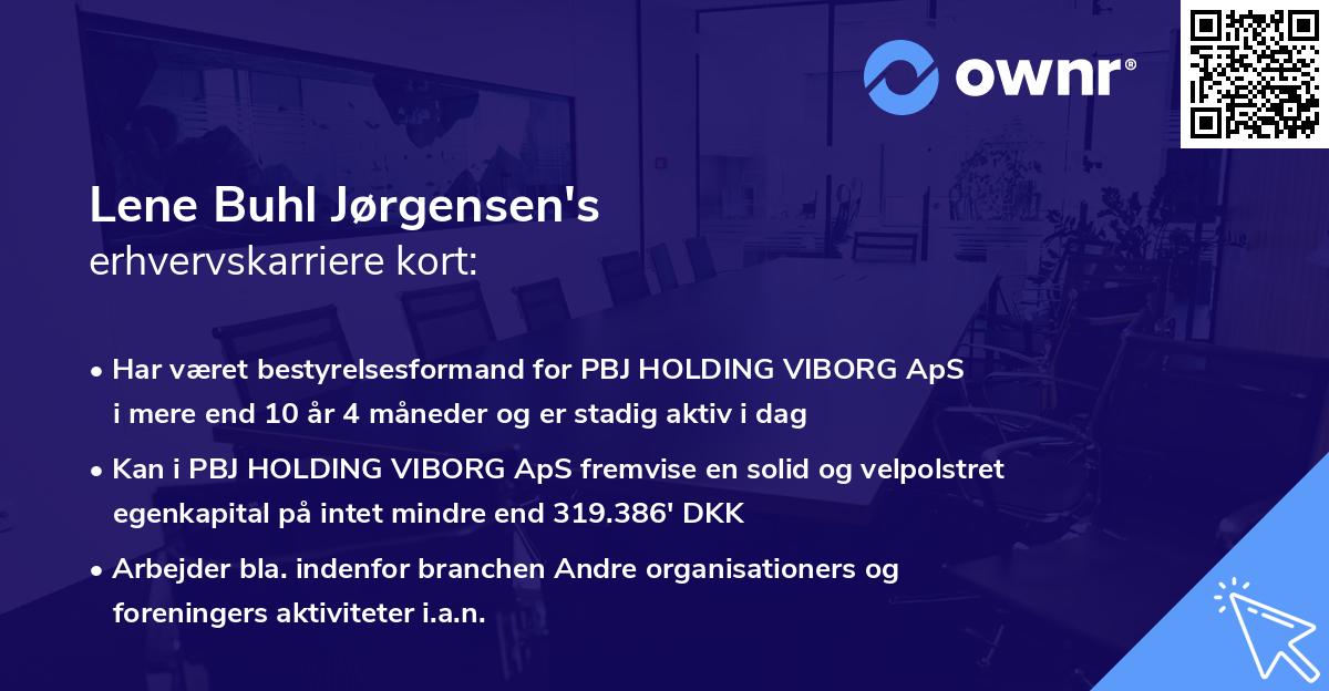 Lene Buhl Jørgensen's erhvervskarriere kort