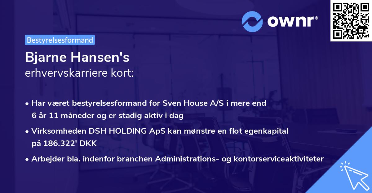 Bjarne Hansen's erhvervskarriere kort