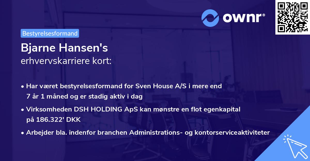 Bjarne Hansen's erhvervskarriere kort