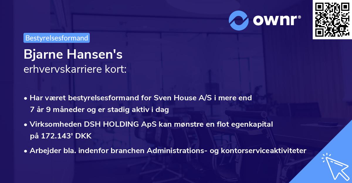 Bjarne Hansen's erhvervskarriere kort