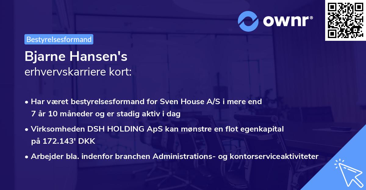 Bjarne Hansen's erhvervskarriere kort