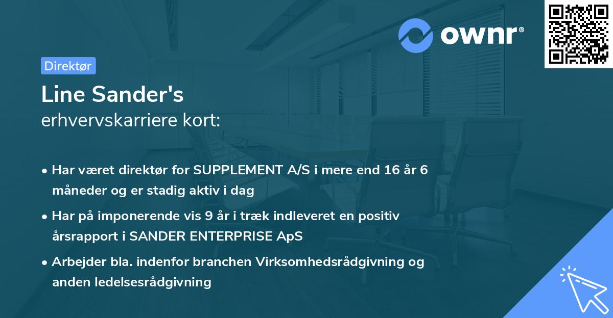 Line Sander's erhvervskarriere kort