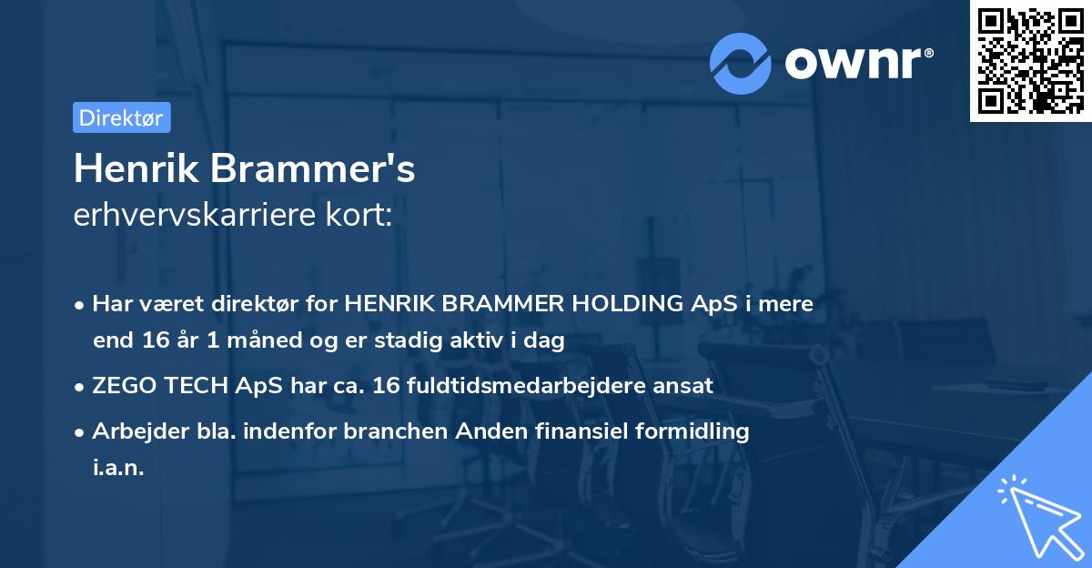 Henrik Brammer's erhvervskarriere kort