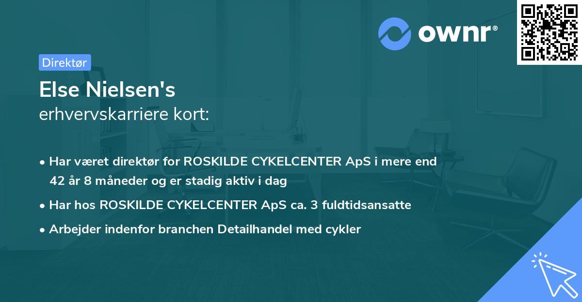 Else Nielsen's erhvervskarriere kort