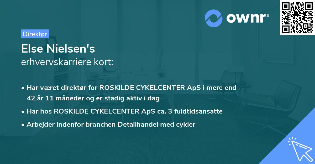 Else Nielsen's erhvervskarriere kort