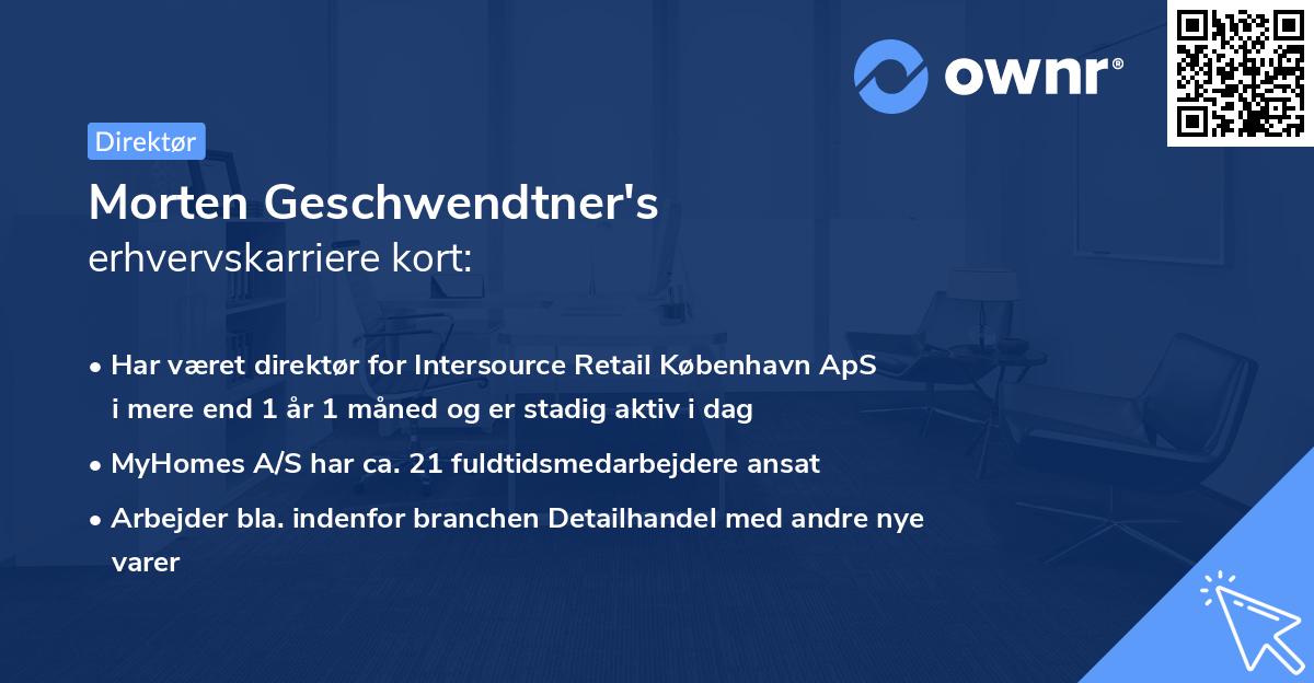 Morten Geschwendtner's erhvervskarriere kort