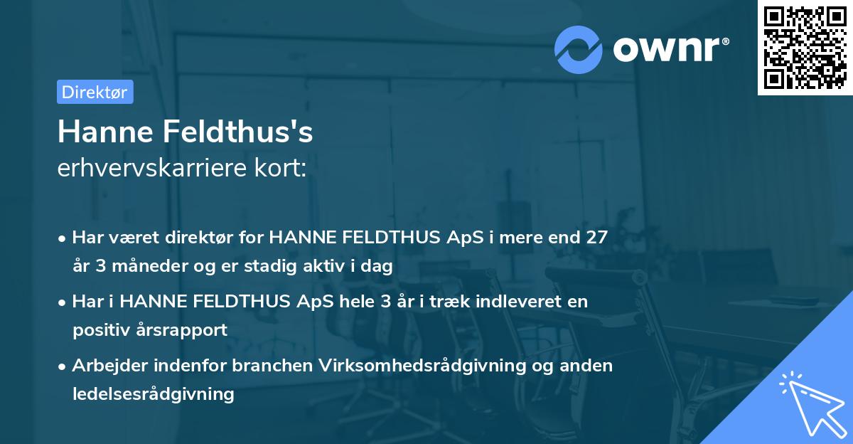 Hanne Feldthus's erhvervskarriere kort