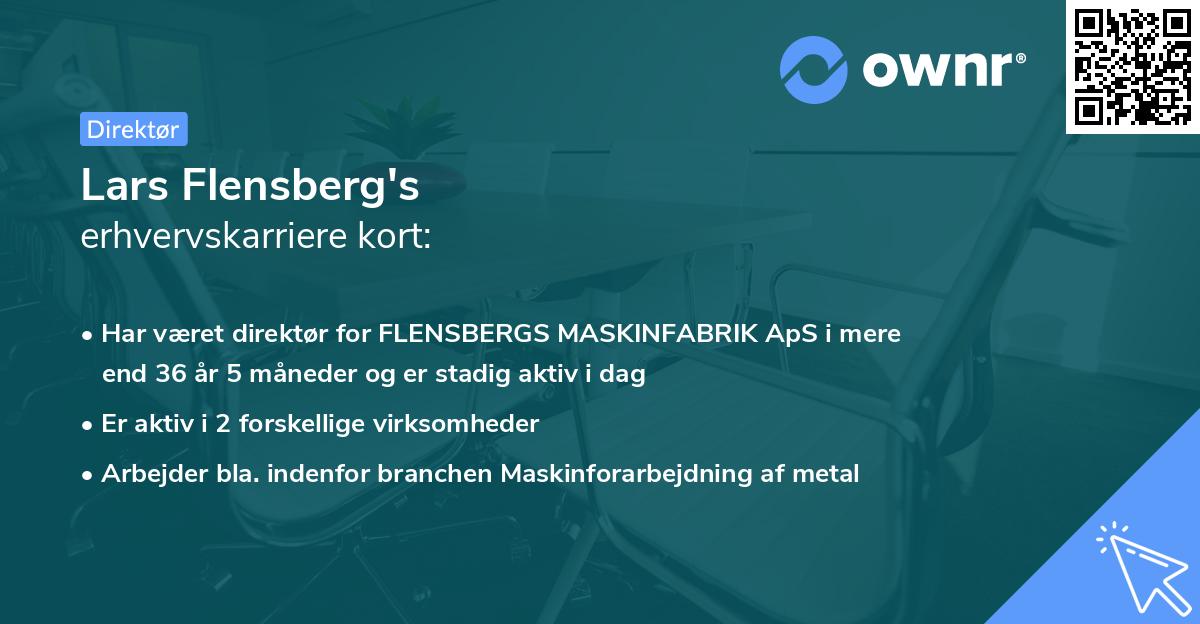 Lars Flensberg's erhvervskarriere kort