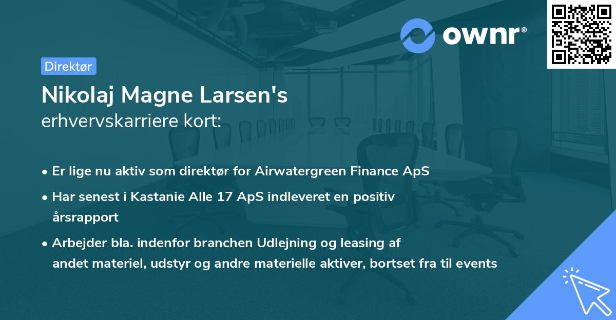 Nikolaj Magne Larsen's erhvervskarriere kort