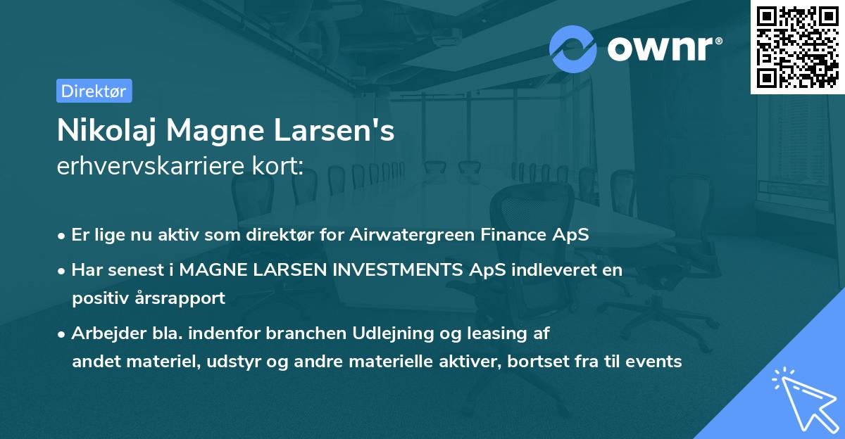Nikolaj Magne Larsen's erhvervskarriere kort