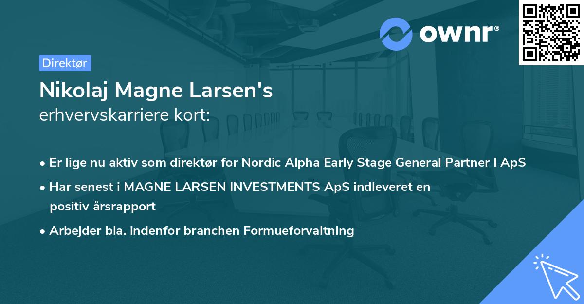 Nikolaj Magne Larsen's erhvervskarriere kort