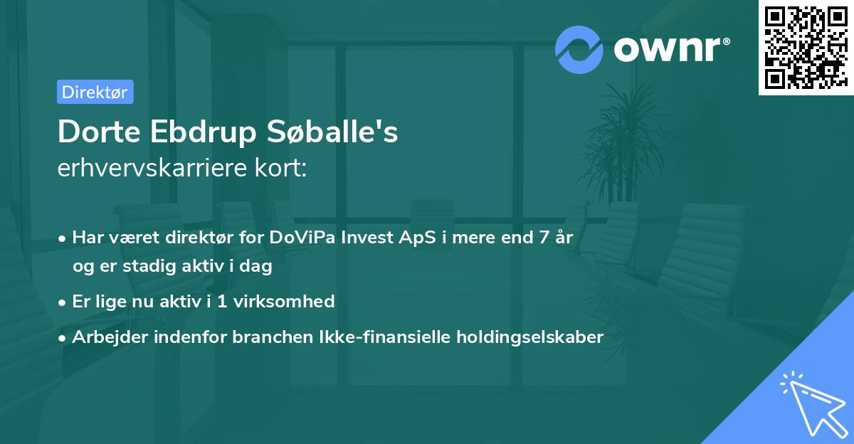 Dorte Ebdrup Søballe's erhvervskarriere kort