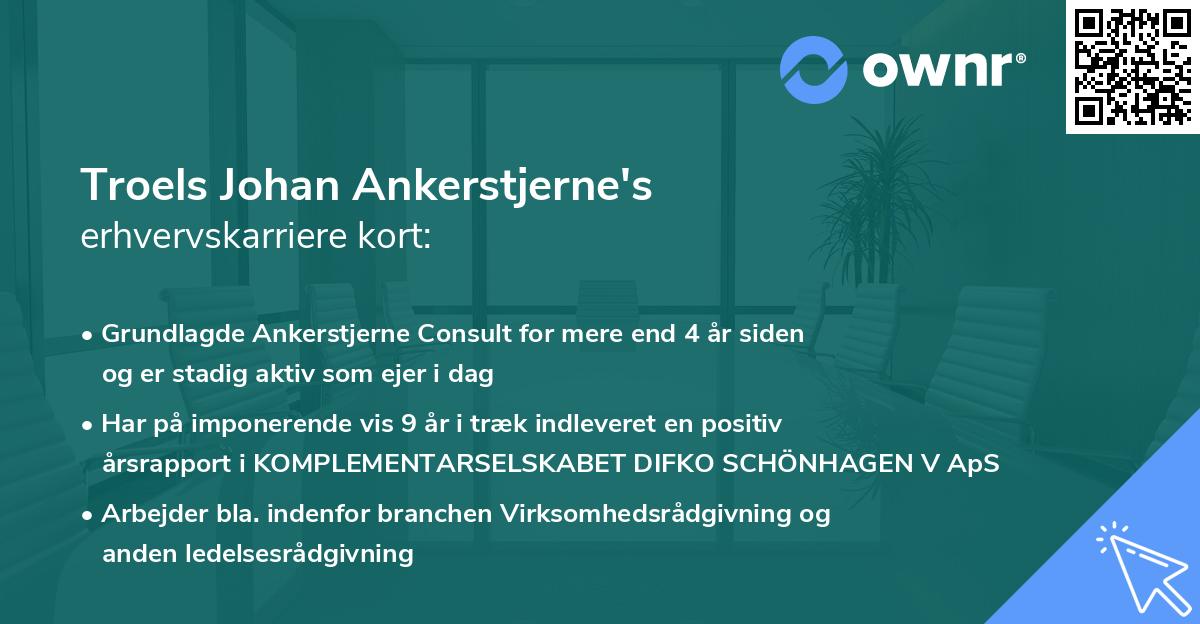 Troels Johan Ankerstjerne's erhvervskarriere kort