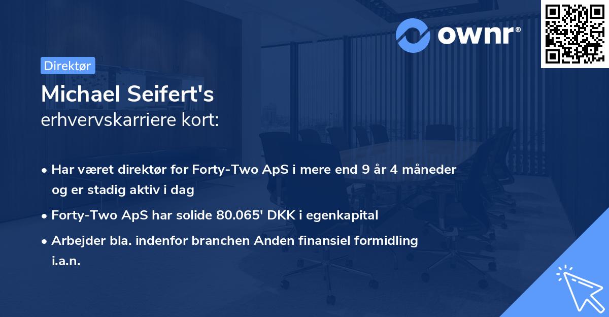 Michael Seifert's erhvervskarriere kort