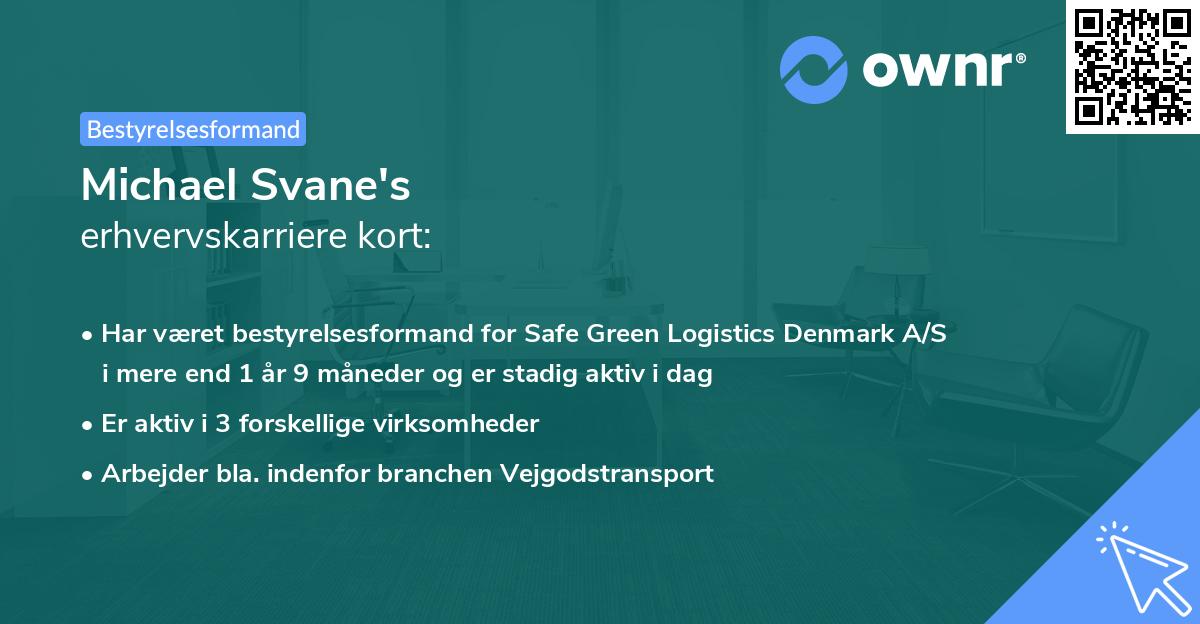 Michael Svane's erhvervskarriere kort