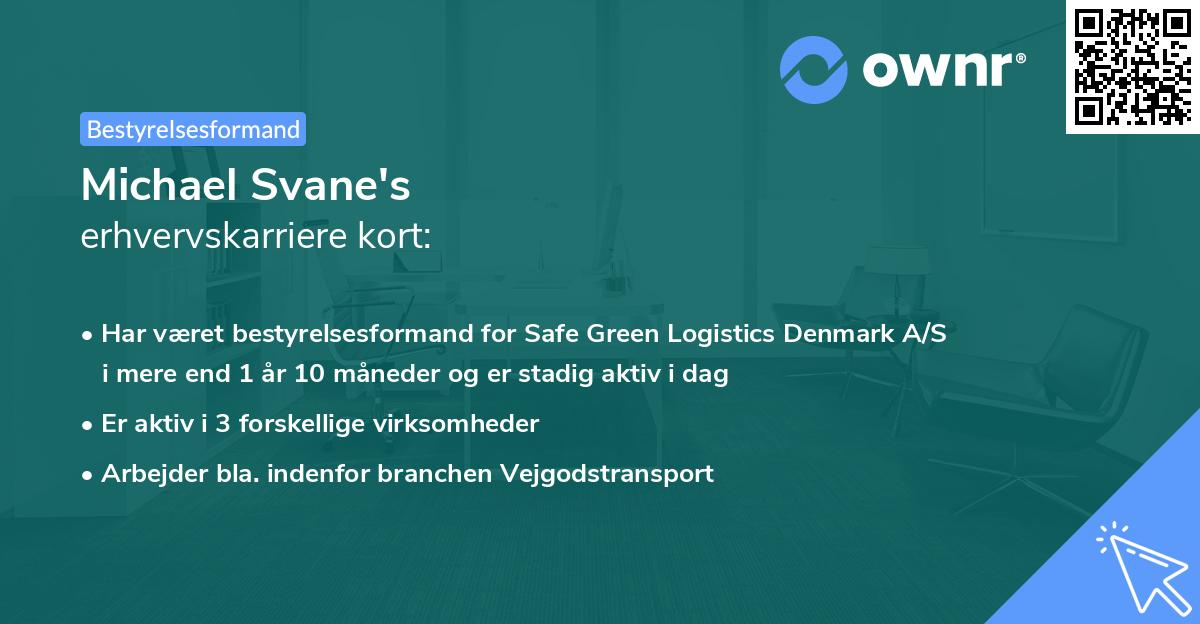 Michael Svane's erhvervskarriere kort