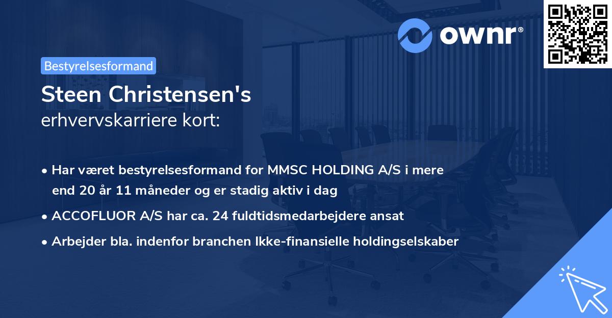 Steen Christensen's erhvervskarriere kort