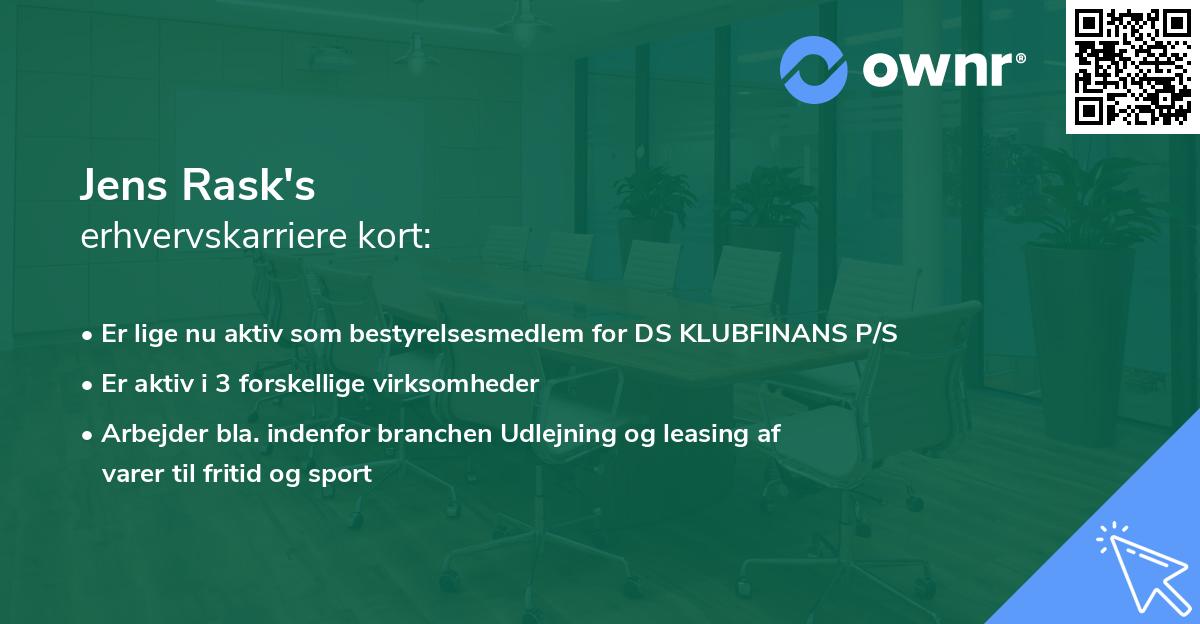 Jens Rask's erhvervskarriere kort