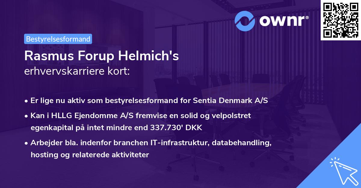 Rasmus Forup Helmich's erhvervskarriere kort