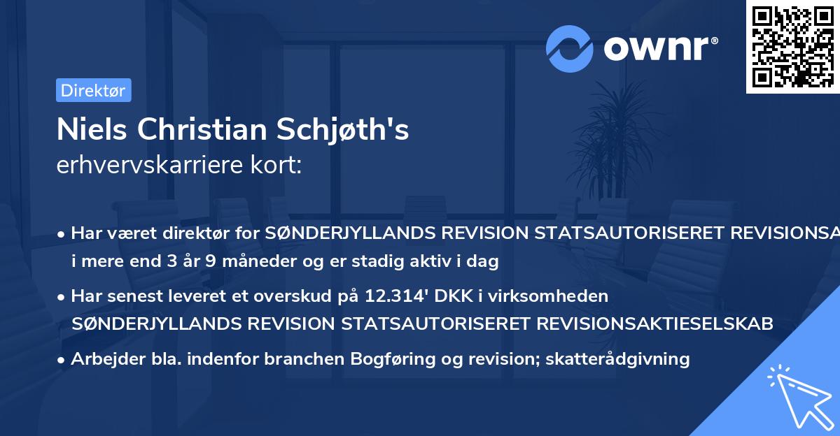 Niels Christian Schjøth's erhvervskarriere kort