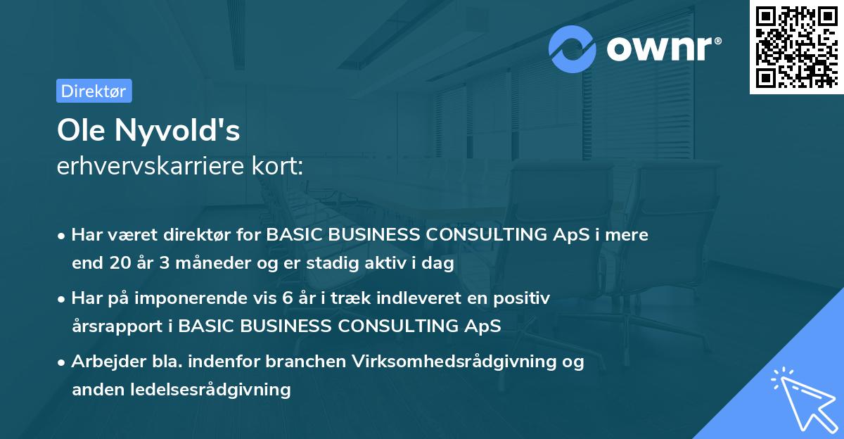 Ole Nyvold's erhvervskarriere kort