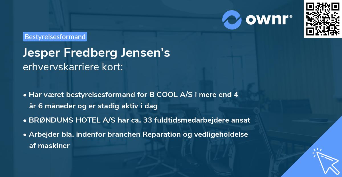 Jesper Fredberg Jensen's erhvervskarriere kort