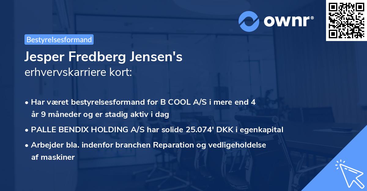 Jesper Fredberg Jensen's erhvervskarriere kort