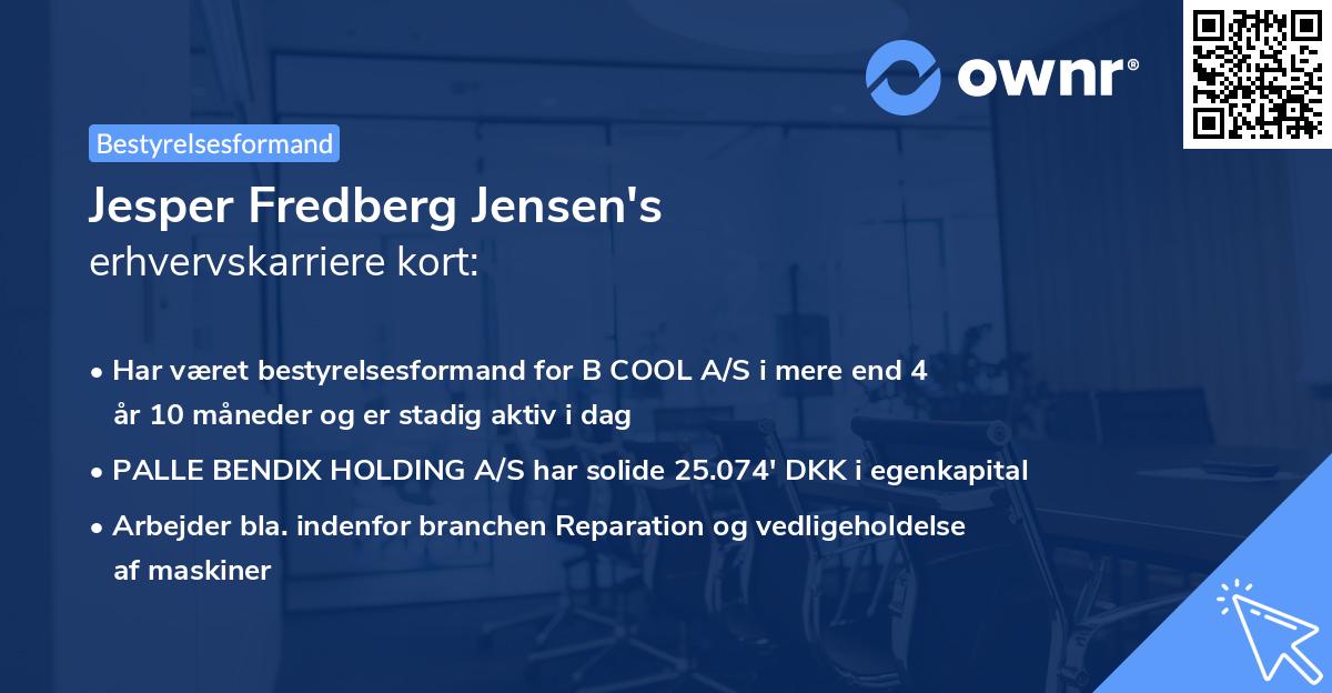 Jesper Fredberg Jensen's erhvervskarriere kort