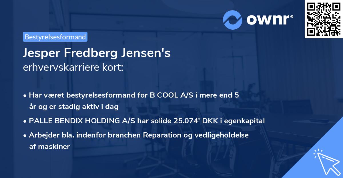 Jesper Fredberg Jensen's erhvervskarriere kort