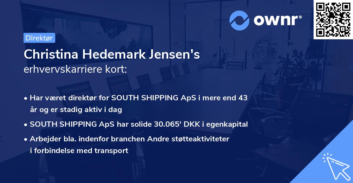Christina Hedemark Jensen's erhvervskarriere kort