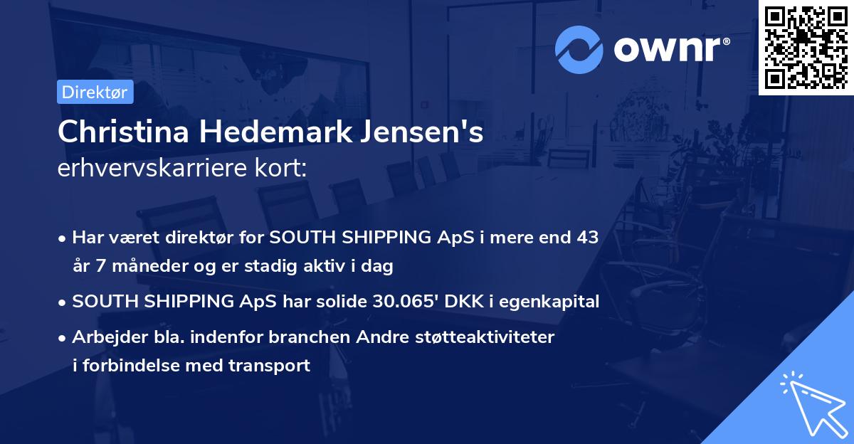 Christina Hedemark Jensen's erhvervskarriere kort