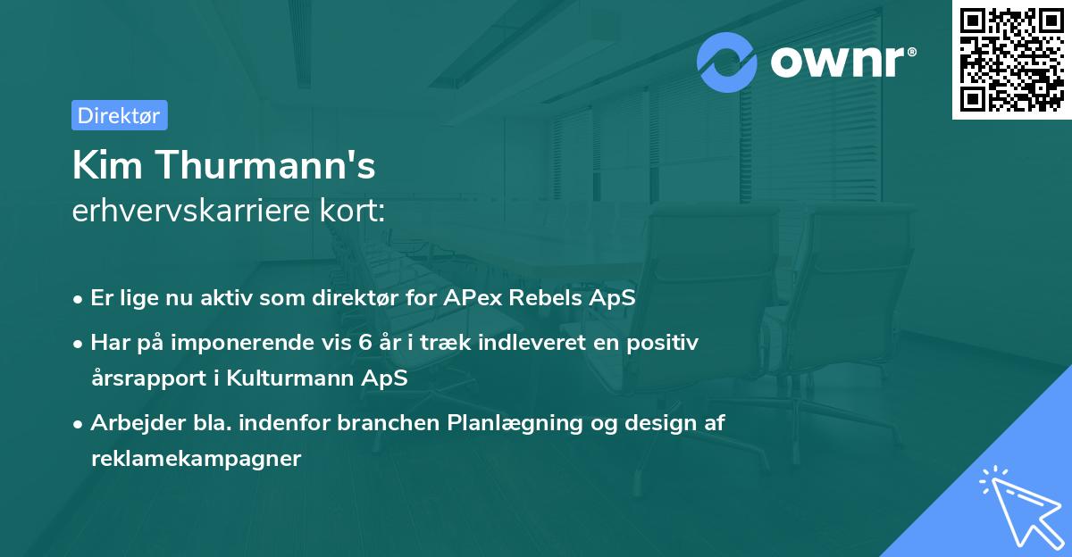Kim Thurmann's erhvervskarriere kort