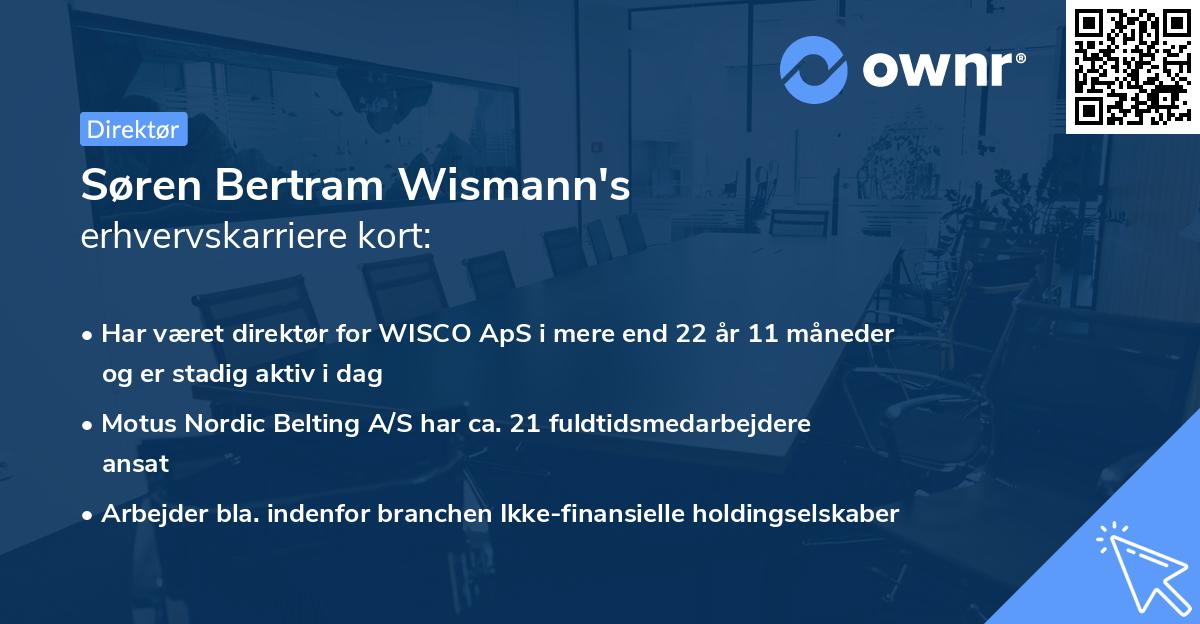 Søren Bertram Wismann's erhvervskarriere kort
