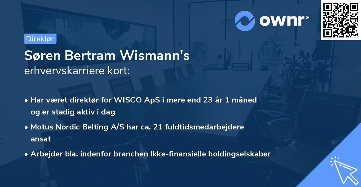 Søren Bertram Wismann's erhvervskarriere kort