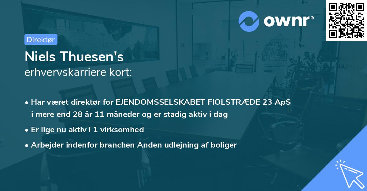 Niels Thuesen's erhvervskarriere kort