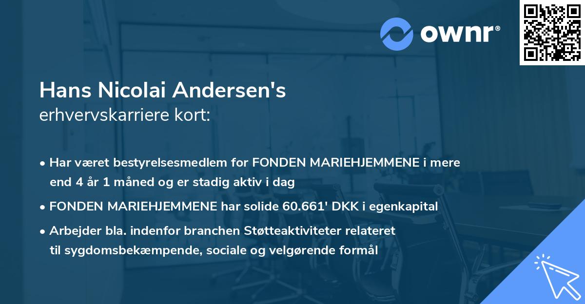 Hans Nicolai Andersen's erhvervskarriere kort