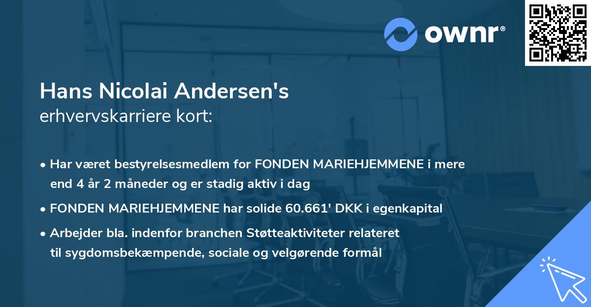 Hans Nicolai Andersen's erhvervskarriere kort