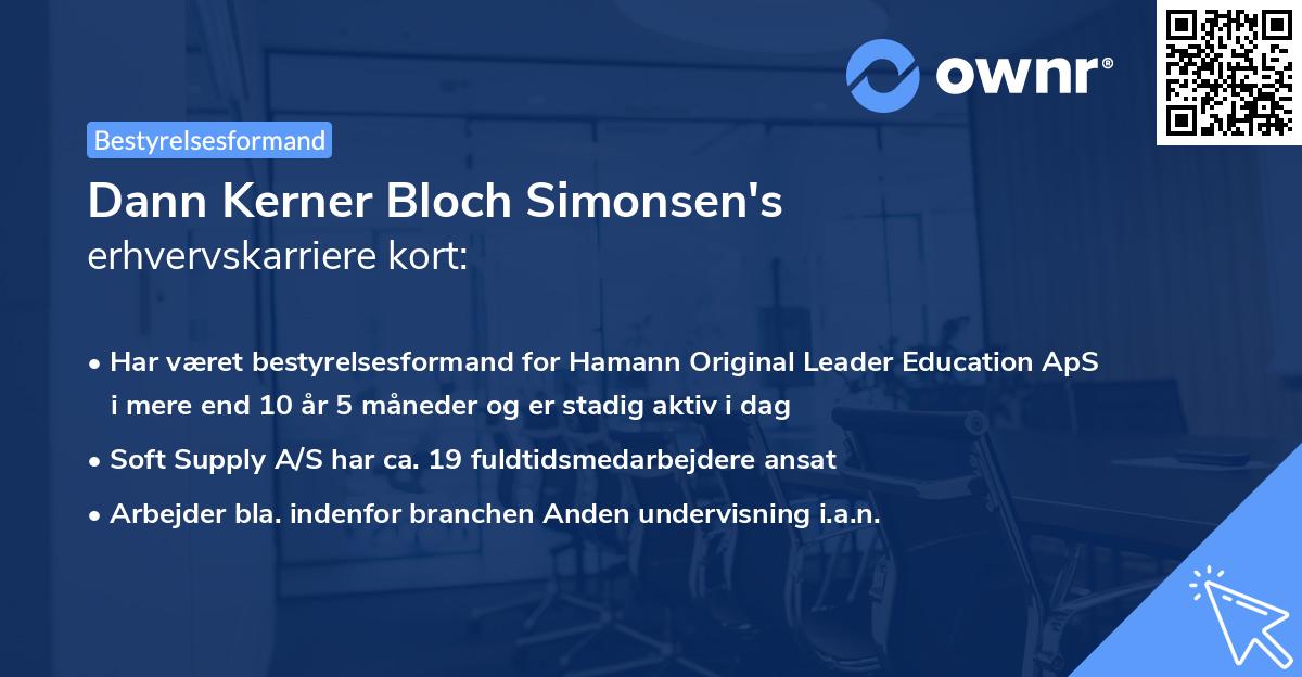 Dann Kerner Bloch Simonsen's erhvervskarriere kort