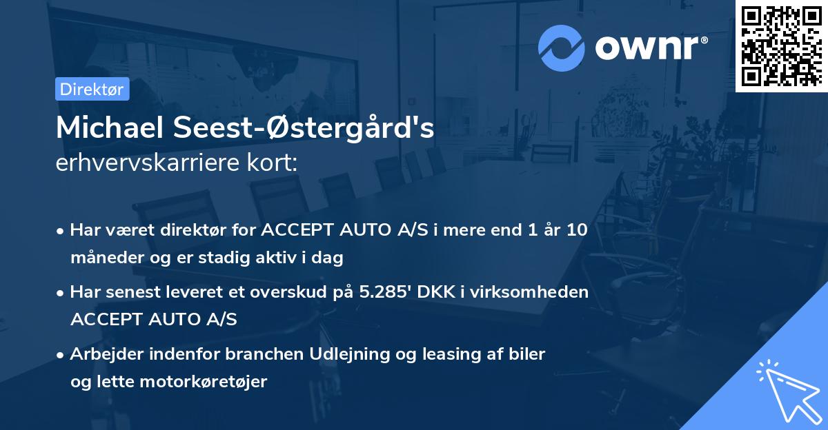 Michael Seest-Østergård's erhvervskarriere kort