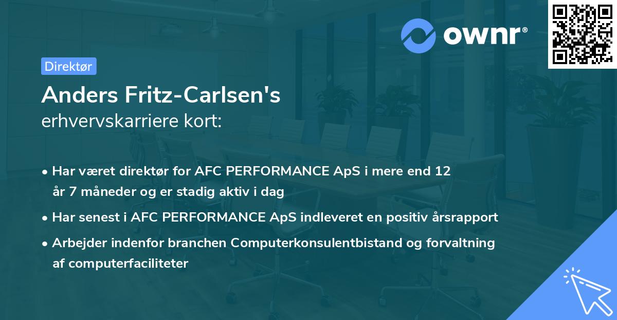 Anders Fritz-Carlsen's erhvervskarriere kort