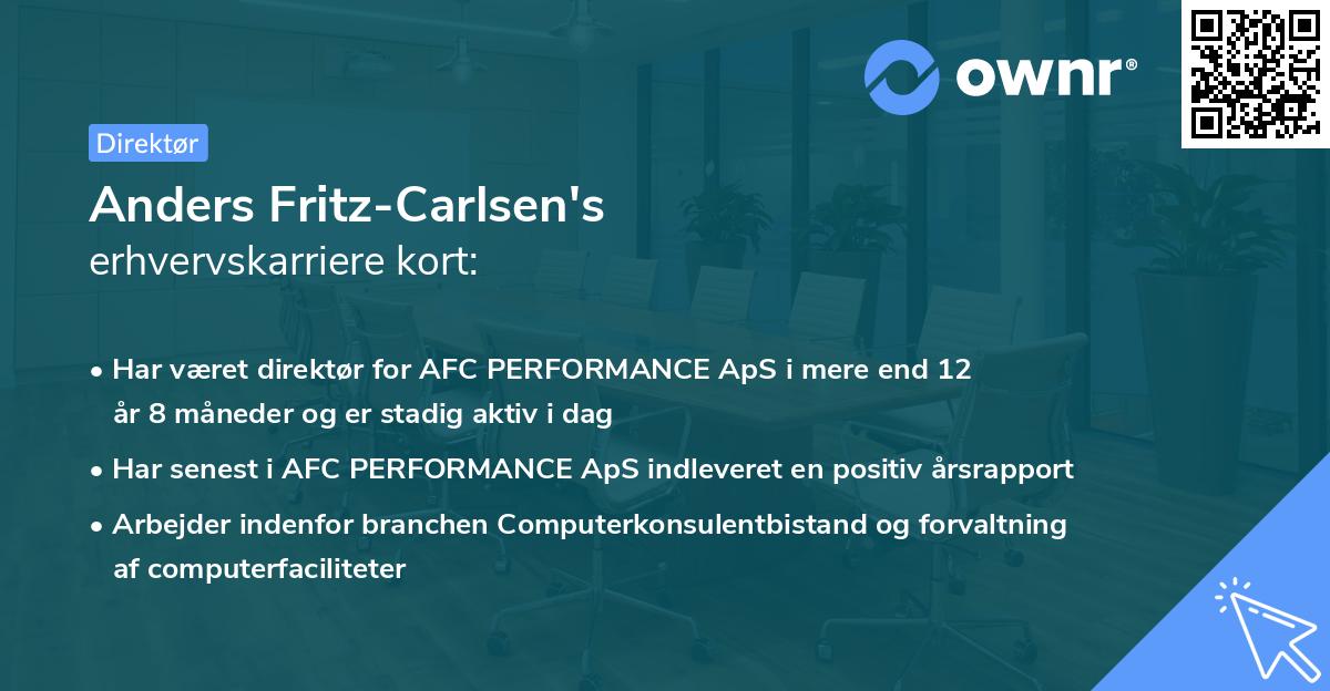 Anders Fritz-Carlsen's erhvervskarriere kort