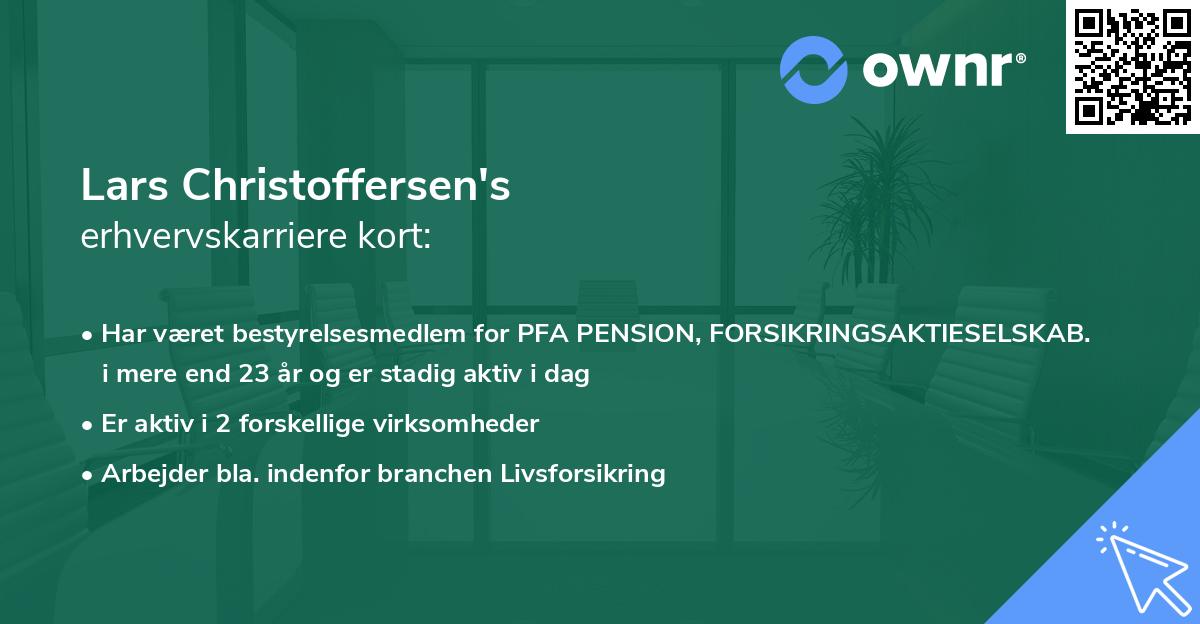 Lars Christoffersen's erhvervskarriere kort