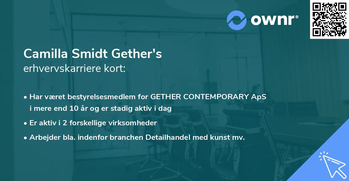 Camilla Smidt Gether's erhvervskarriere kort