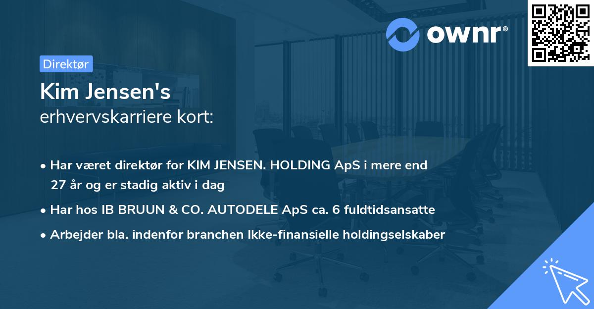 Kim Jensen's erhvervskarriere kort